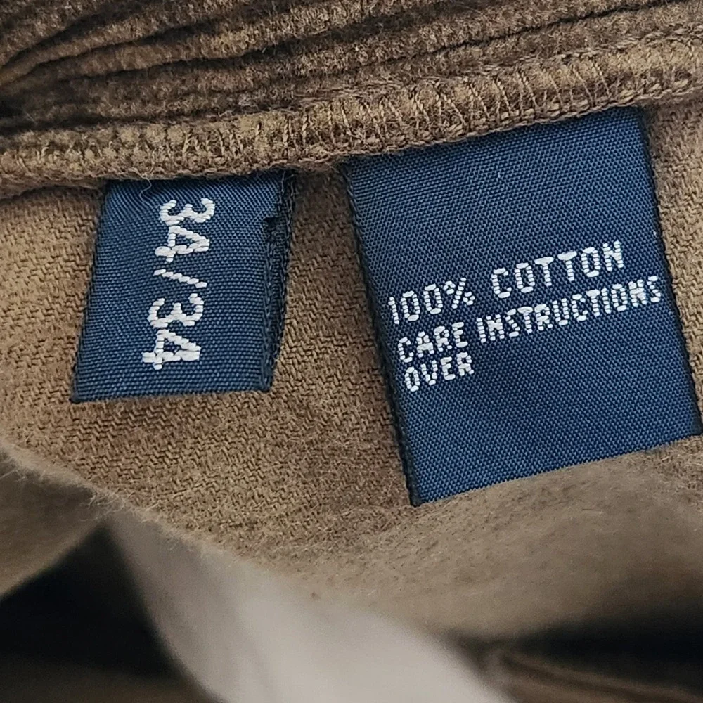 Vintage Polo Ralph‎ Lauren Corduroy Pants Mens 34x34 Brown Straight Leg Cotton - Picture 4 of 10